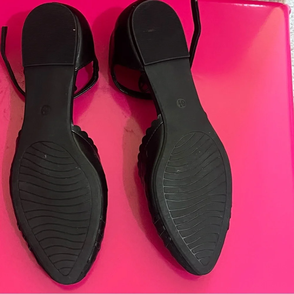 Xappeal Black Flats with Perforated Design and Ankle Strap (NWOT) - Picture 2 of 3